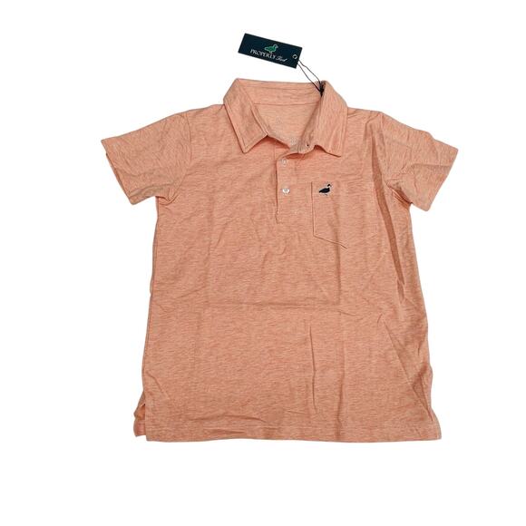 NWT Properly Tied Size YM (10-12) Harrison Pocket Polo in Melon Orange - Picture 1 of 4